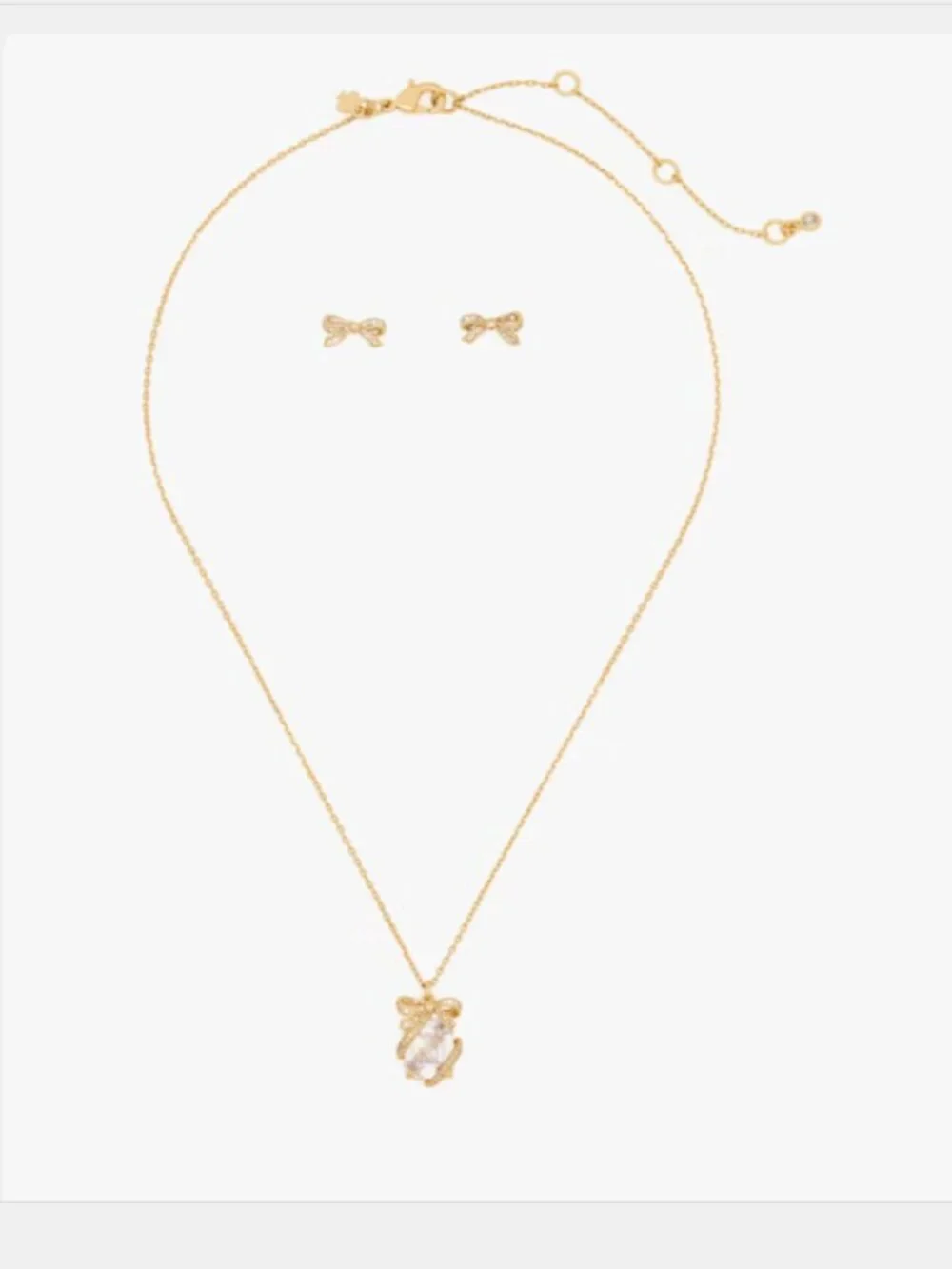 NIB Kate Spade Pave Present Pendant and Studs Boxed Set